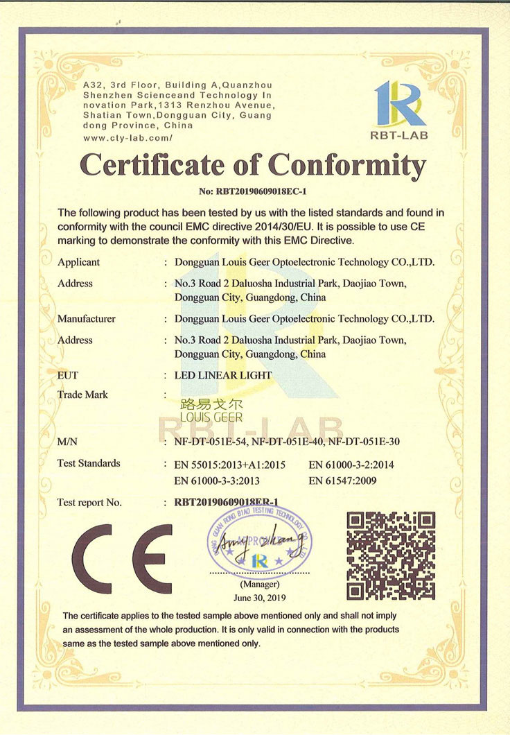 CE EMC certificate for NF-DT-051E series