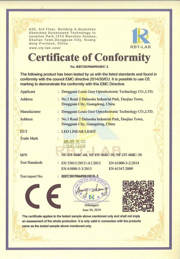 CE EMC certificate for NF-DT-068C series