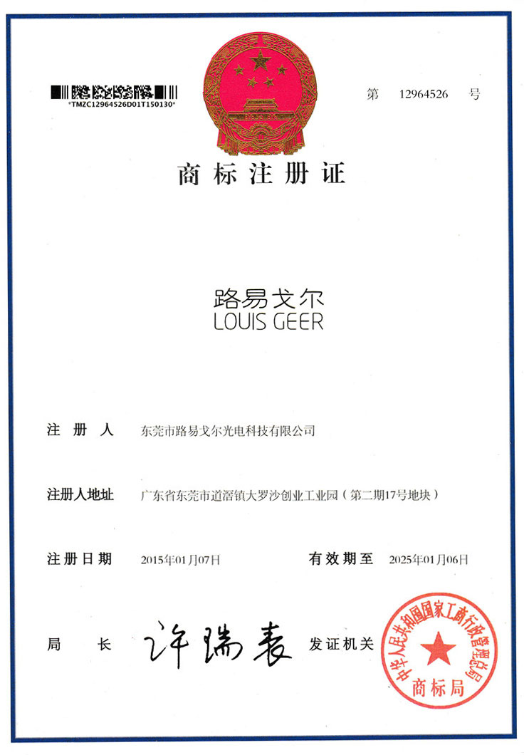 LOUIS GEER-Trademark registration certificate-1